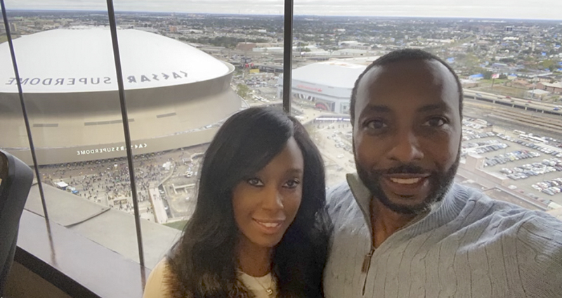 One last look at the Superdome until their next adventure.
